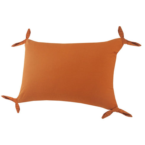 Set of Two 16" X 24" Orange Lumbar Cotton Throw Pillows