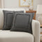Set of Two 20" Dark Gray Geometric Cotton Throw Pillows