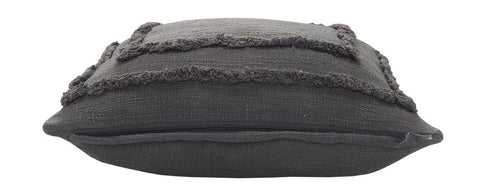 Set of Two 20" Dark Gray Geometric Cotton Throw Pillows