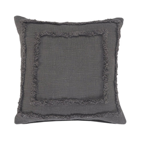 Set of Two 20" Dark Gray Geometric Cotton Throw Pillows