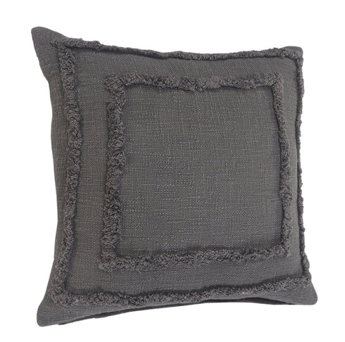 Set of Two 20" Dark Gray Geometric Cotton Throw Pillows