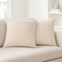 Set of Two 20" Beige And Natural Striped Cotton Throw Pillows