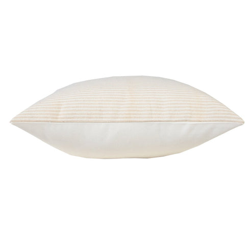 Set of Two 20" Beige And Natural Striped Cotton Throw Pillows