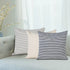 Set of Two 20" Beige And Natural Striped Cotton Throw Pillows