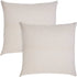 Set of Two 20" Beige And Natural Striped Cotton Throw Pillows