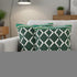 Set of Two 20" Green And Ivory Geometric Cotton Blend Throw Pillows