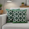 Set of Two 20" Green And Ivory Geometric Cotton Blend Throw Pillows