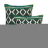 Set of Two 20" Green And Ivory Geometric Cotton Blend Throw Pillows