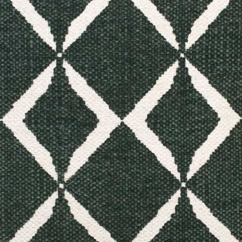 Set of Two 20" Green And Ivory Geometric Cotton Blend Throw Pillows