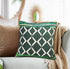 Set of Two 20" Green And Ivory Geometric Cotton Blend Throw Pillows