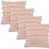 Set of Four 20" Blush And Pearl Striped Cotton Throw Pillows