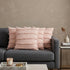 Set of Four 20" Blush And Pearl Striped Cotton Throw Pillows