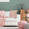 Set of Four 20" Blush And Pearl Striped Cotton Throw Pillows