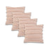 Set of Four 20" Blush And Pearl Striped Cotton Throw Pillows