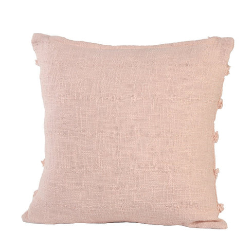 Set of Four 20" Blush And Pearl Striped Cotton Throw Pillows