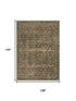 8' X 10' Brown And Beige Floral Medallion Washable Area Rug