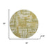 8' Sage And Ivory Abstract Washable Round Rug With UV Protection