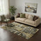 5' X 8' Coffee And Gray Abstract Washable Area Rug With UV Protection