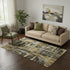 5' X 8' Coffee And Gray Abstract Washable Area Rug With UV Protection