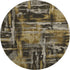 8' Coffee And Gray Abstract Washable Round Rug With UV Protection
