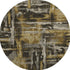 8' Coffee And Gray Abstract Washable Round Rug With UV Protection