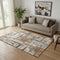 5' X 8' Rust And Brown Abstract Washable Area Rug With UV Protection