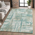 8' X 10' Teal And Taupe Abstract Washable Area Rug With UV Protection