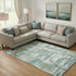 8' X 10' Teal And Taupe Abstract Washable Area Rug With UV Protection