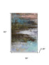 5' X 8' Brown And Teal Abstract Washable Area Rug With UV Protection