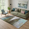 5' X 8' Brown And Teal Abstract Washable Area Rug With UV Protection