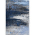 9' X 12' Navy Blue And Ivory Abstract Washable Area Rug With UV Protection