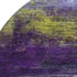 8' Purple And Lime Green Abstract Washable Round Rug With UV Protection