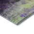 8' Purple And Lime Green Abstract Washable Round Rug With UV Protection