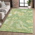 9' X 12' Green And Gold Abstract Washable Area Rug With UV Protection