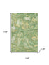 9' X 12' Green And Gold Abstract Washable Area Rug With UV Protection