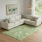9' X 12' Green And Gold Abstract Washable Area Rug With UV Protection