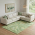 9' X 12' Green And Gold Abstract Washable Area Rug With UV Protection