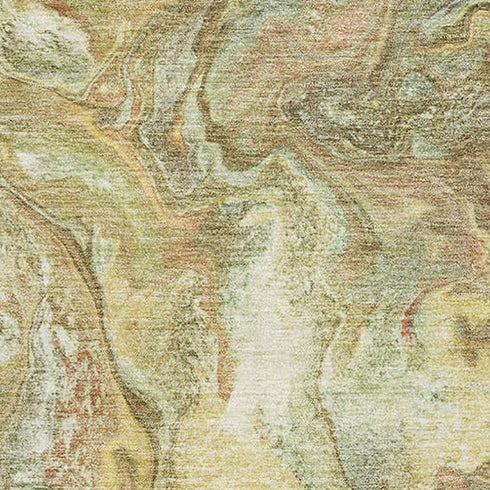 5' X 8' Gold And Beige Abstract Washable Area Rug With UV Protection