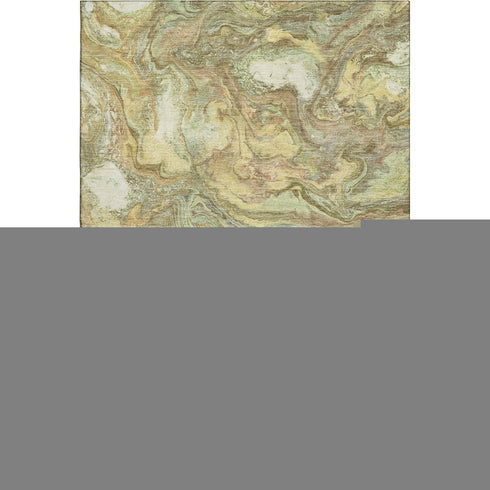 9' X 12' Gold And Beige Abstract Washable Area Rug With UV Protection