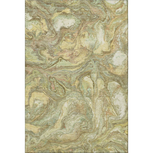 9' X 12' Gold And Beige Abstract Washable Area Rug With UV Protection