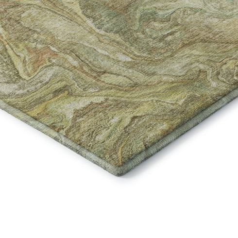 9' X 12' Gold And Beige Abstract Washable Area Rug With UV Protection