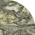 8' Pewter And Gold Abstract Washable Round Rug With UV Protection