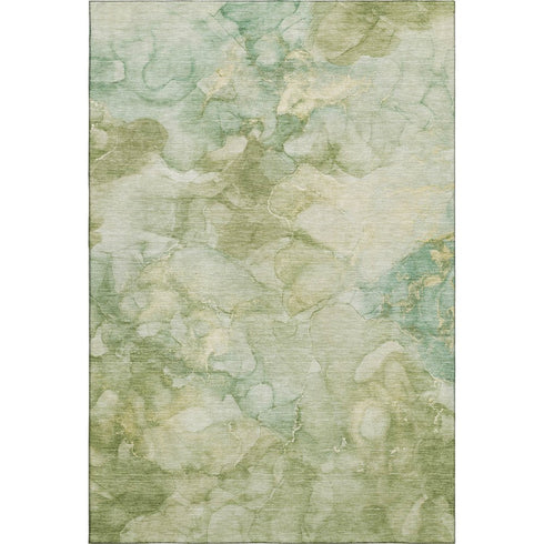 5' X 8' Sage And Beige Abstract Washable Area Rug With UV Protection