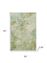 5' X 8' Sage And Beige Abstract Washable Area Rug With UV Protection
