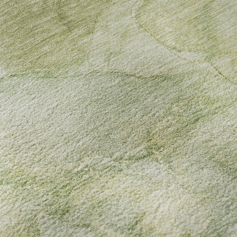 5' X 8' Sage And Beige Abstract Washable Area Rug With UV Protection