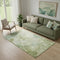 5' X 8' Sage And Beige Abstract Washable Area Rug With UV Protection