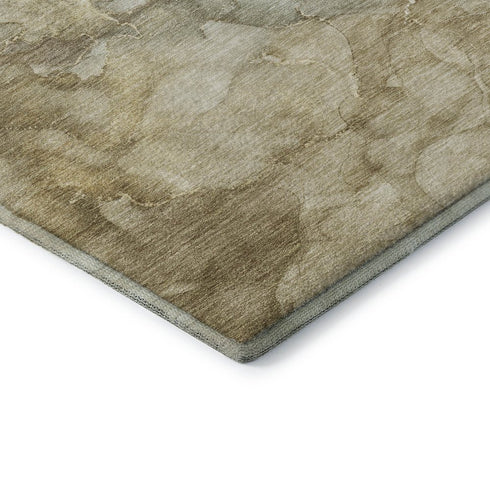 8' X 10' Beige And Ivory Abstract Washable Area Rug With UV Protection