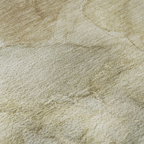 8' X 10' Beige And Ivory Abstract Washable Area Rug With UV Protection