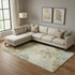 8' X 10' Beige And Ivory Abstract Washable Area Rug With UV Protection