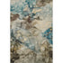 5' X 8' Brown And Teal Abstract Washable Area Rug With UV Protection